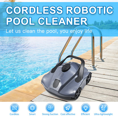 Cordless Pool Cleaner Robotic Pool Cleaner Automatic Robotic Pool Cleaner Cordless Robotic Pool Vacuum for In Ground Flat Pools