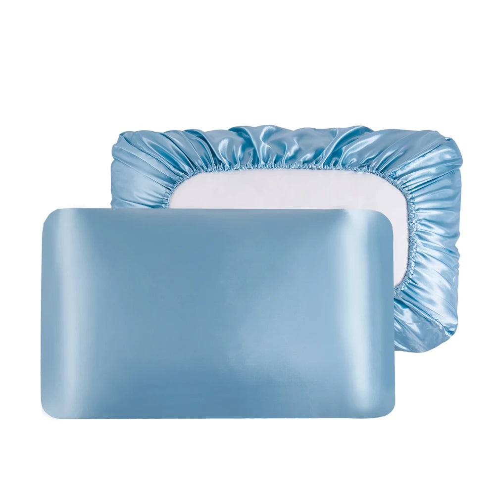 Elastic band Pillow case 100% Satin silk pillowcase solid color pillow cases  pillow cover Pillowcases