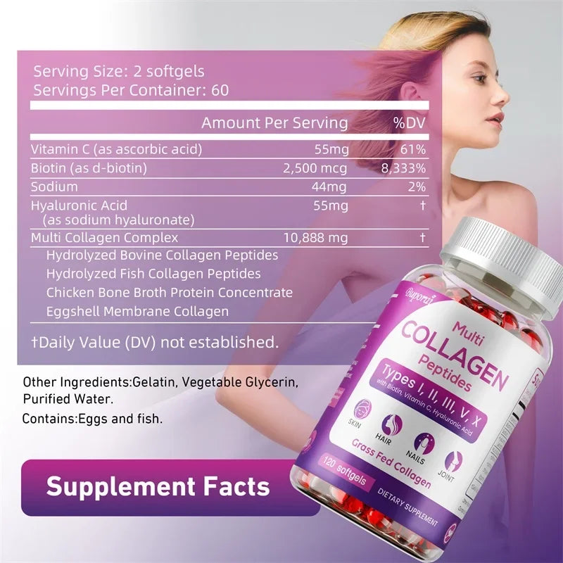 Collagen Peptides - Promotes Healthy Hair and Strong Nails, Improves Bowel Function and Digestion, Enhances Joint Flexibility