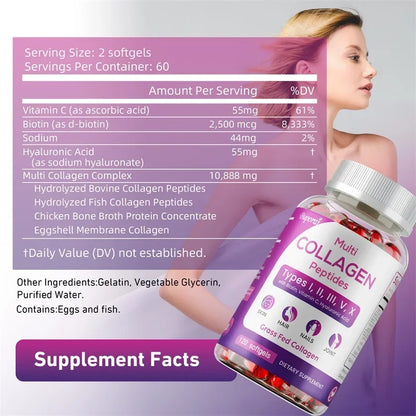 Collagen Peptides - Promotes Healthy Hair and Strong Nails, Improves Bowel Function and Digestion, Enhances Joint Flexibility
