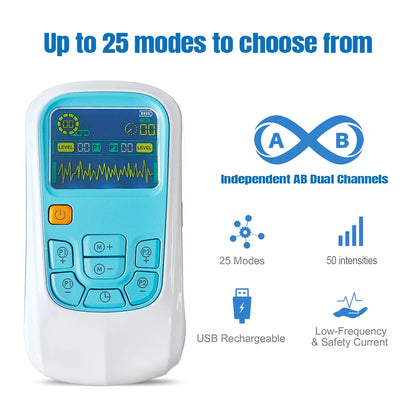 50 Levels Tens EMS Electroestimulador Muscular Massager Neck Shoulder Back Pain Relief Electric Physiotherapy Massage Machine