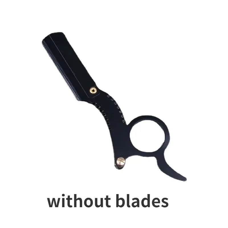 Manual Barber Razor Haircut Shaving Tool - Beard Eyebrow Trimming Blades Straight Edge for Hairdresser Professional Depilation
