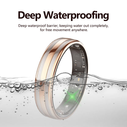 Smart Ring - Fitness Tracker with Sleep Monitor, Pedometer & 20+ Exercise Modes, IP68 Waterproof, USB Rechargeable, Stainless S