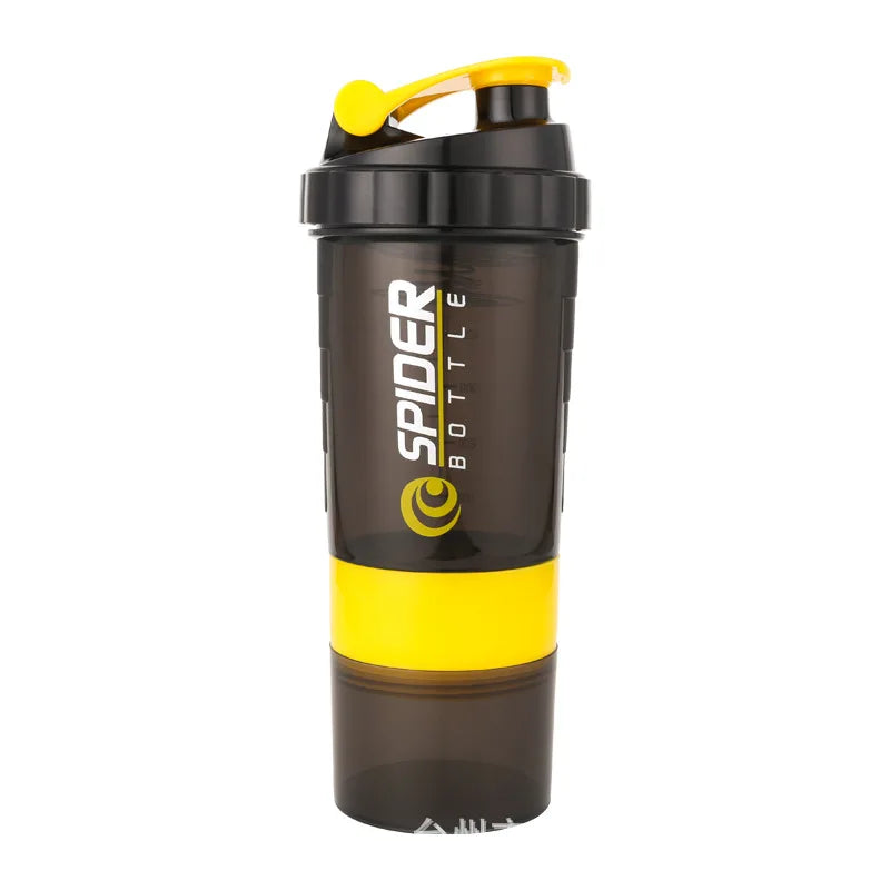 500ml Portable Protein Powder Shaker Bottle High Capacity Drinking Container with Powder Case Plastic Blender Sports Water Cup