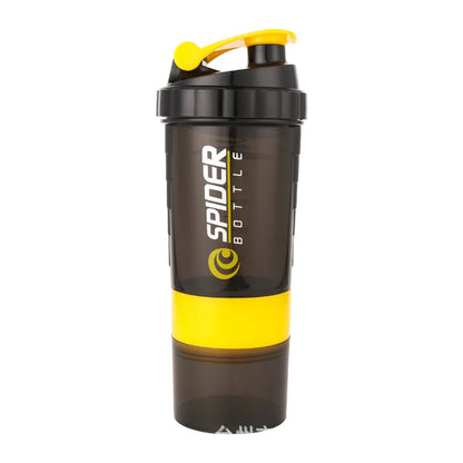 500ml Portable Protein Powder Shaker Bottle High Capacity Drinking Container with Powder Case Plastic Blender Sports Water Cup
