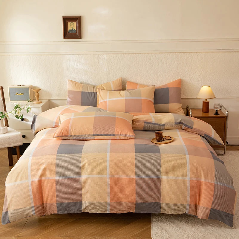 New 3pcs 100% Cotton Bedding Set High Quality Includes One Duvet Cover and Two Pillowcases Soft Skin-friendly and Breathable