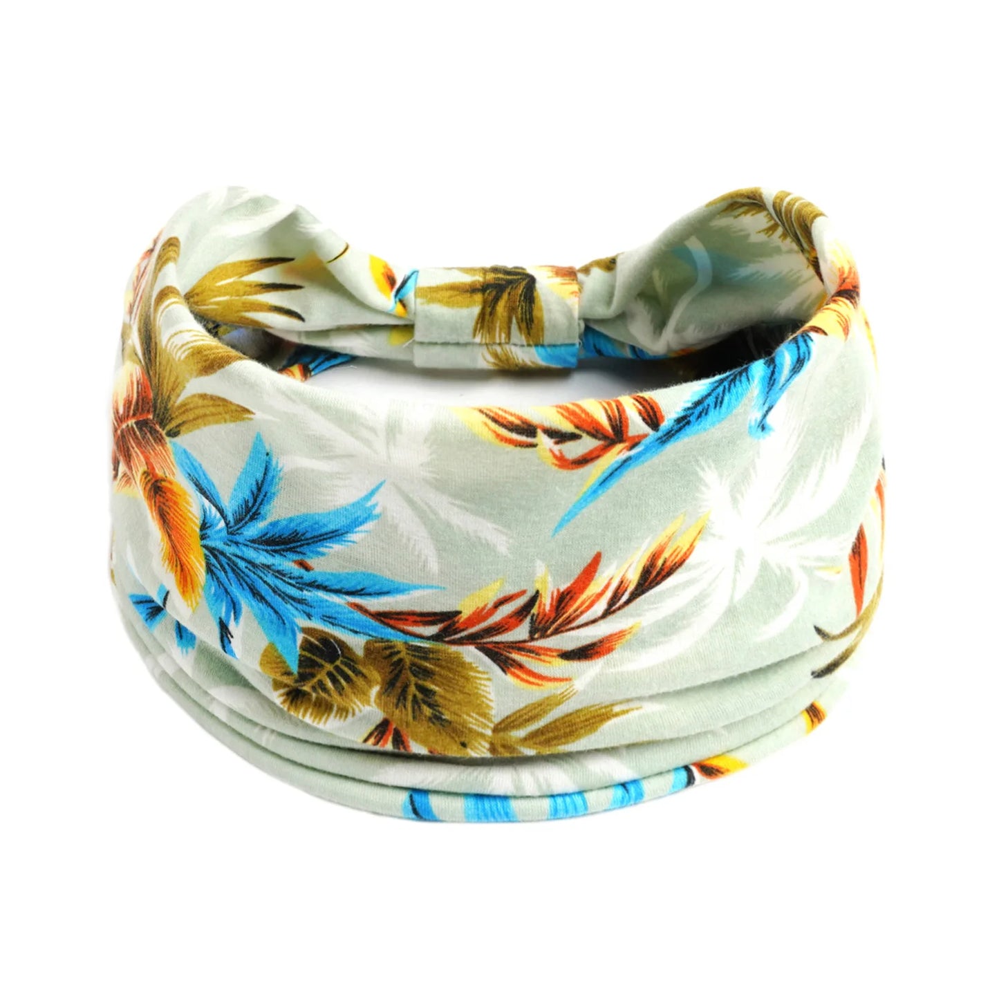 Boho Headbands Wide Knot Hair Scarf Floral Print Hairband Stretch Turban Headwrap Cotton Head Band Fashion Accessories for Women