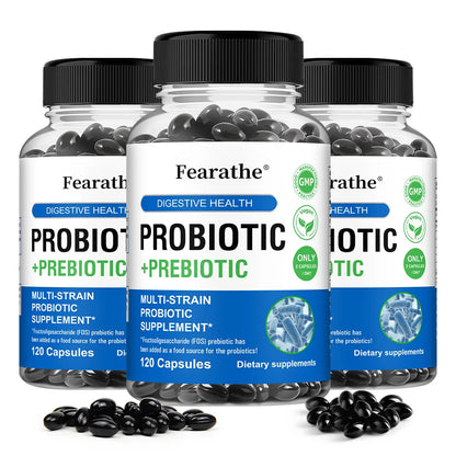 Prebiotics + Probiotics, Suitable for Both Men and Women - Mood and Digestive Support, Regulating Gut Microbiota Balance