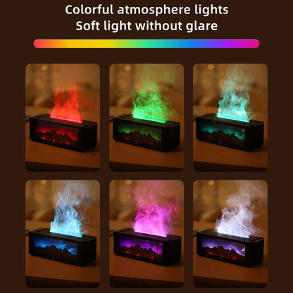Air Humidifier Essential Oil Diffuser Flame Aroma Humidifier Home Room Fragrance Diffuser with Night Light Aromatherapy Diffuser