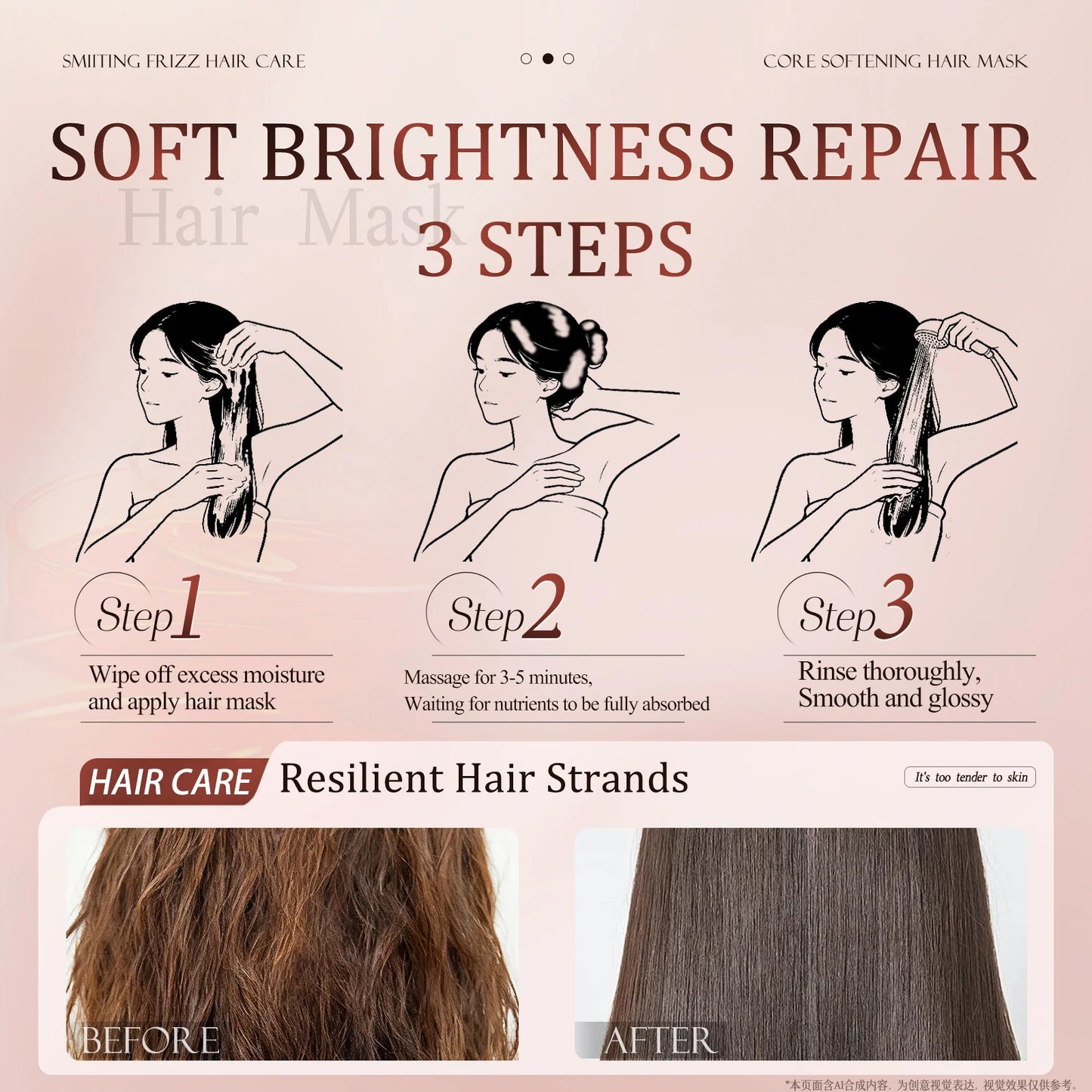 Hair Mask 500ml Dual Keratin Soft Dry Hair Shiny Frizzy Nourishing Hair Root Scalp Smoothing Straightening Dye Damage Hair Care
