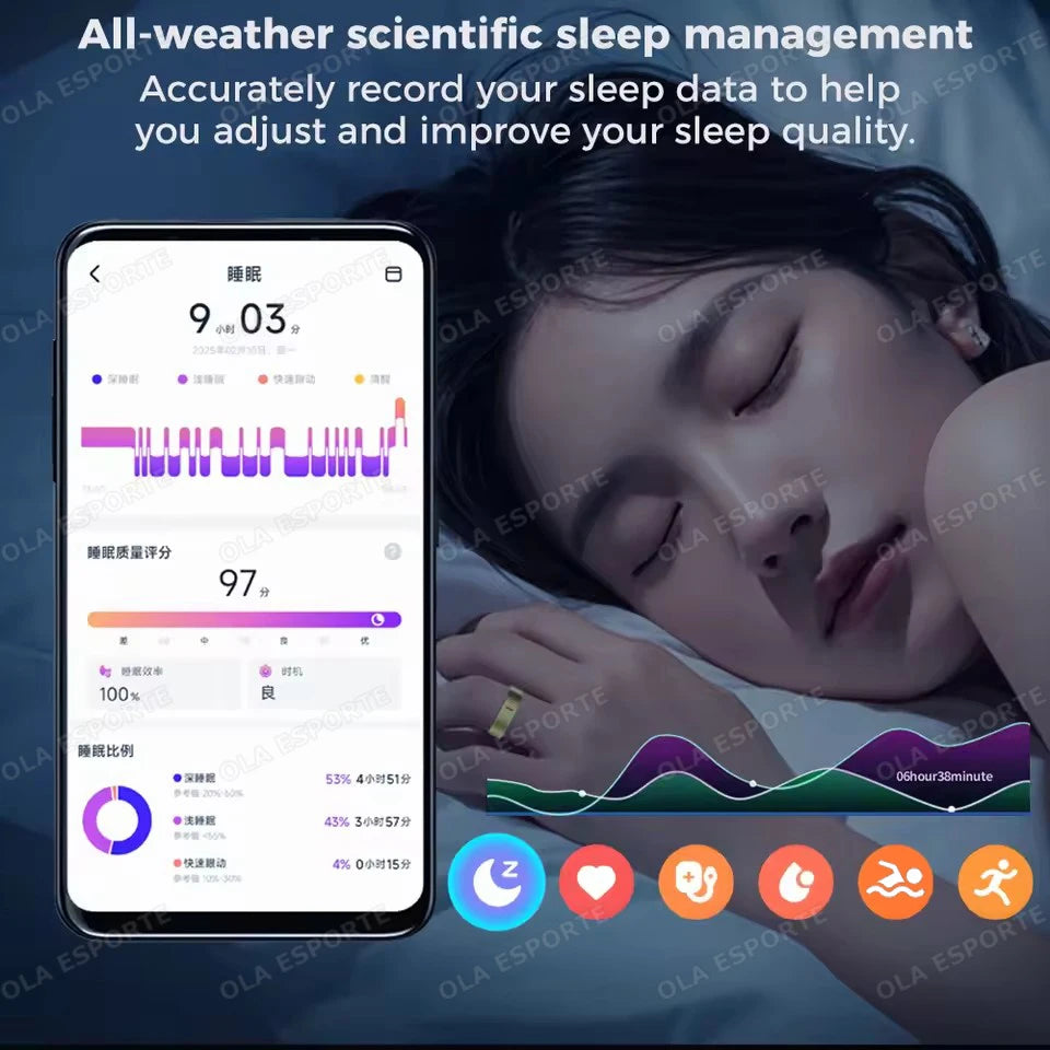 Smart Health Rings Monitor Sleep Heart Rate Blood Oxygen Sleep Ring Party Activities Fitness Gifts for Friends Famliy Colleagues