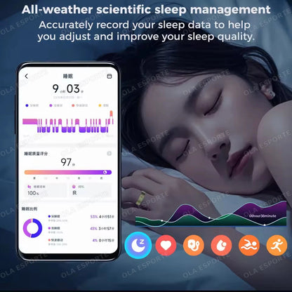 Smart Health Rings Monitor Sleep Heart Rate Blood Oxygen Sleep Ring Party Activities Fitness Gifts for Friends Famliy Colleagues
