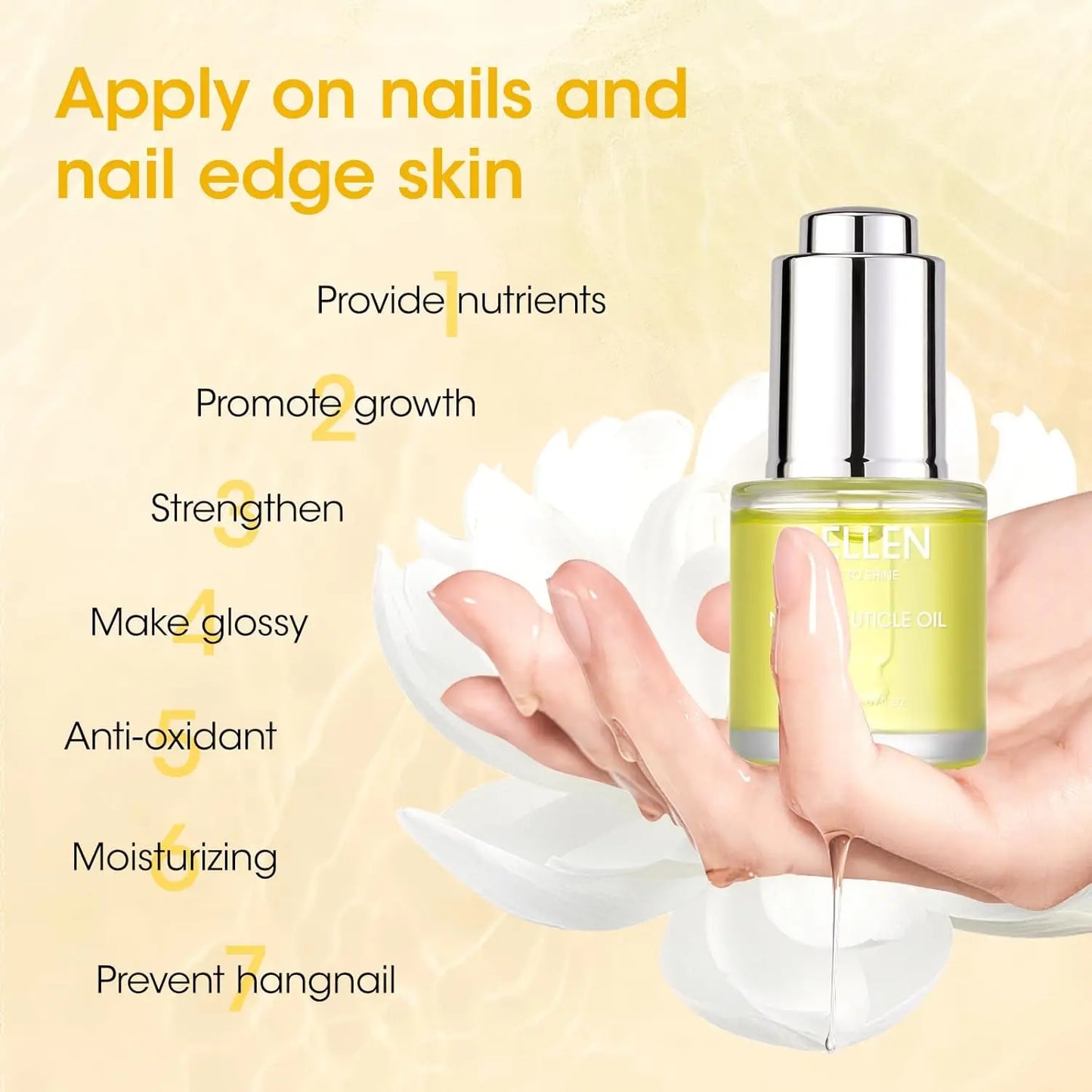 Keratin Vitamin E Nail Strengthening Serum Organic Cuticle Moisturizing Oil for Dry Fragile Nails Hydrating Manicure Supplies