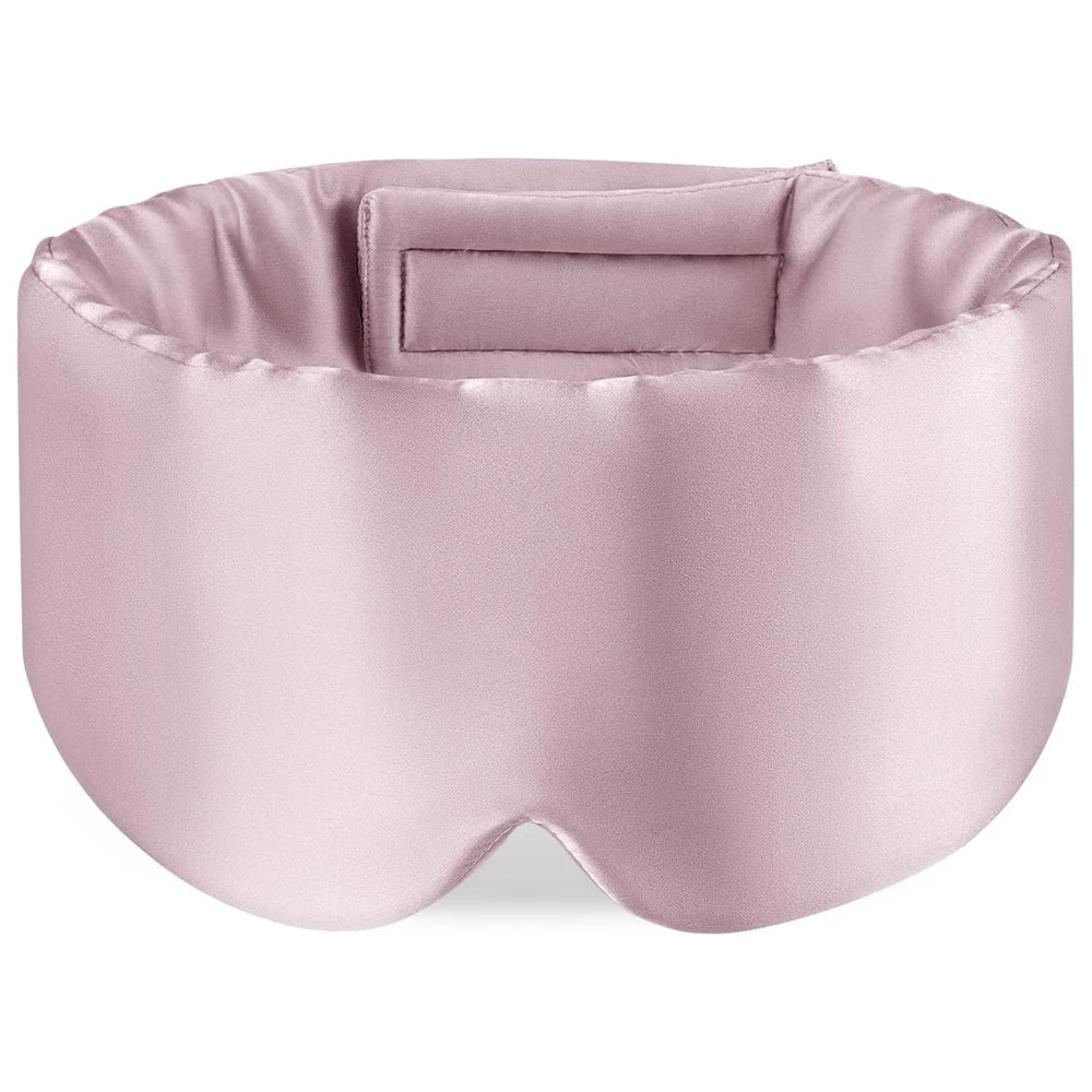 Silk Sleep Mask Soft Pressureless Sleeping Mask 100% Mulberry Silk for Eye Skin Anti Wrinkles,Adjustable Wide Velcro Ear Cover