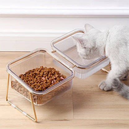 Non-Slip Raised Pet Food Bowls For Dogs And Cats-Tilted Design For Comfortable Feeding For Better Digestion Reduced Neck Strain