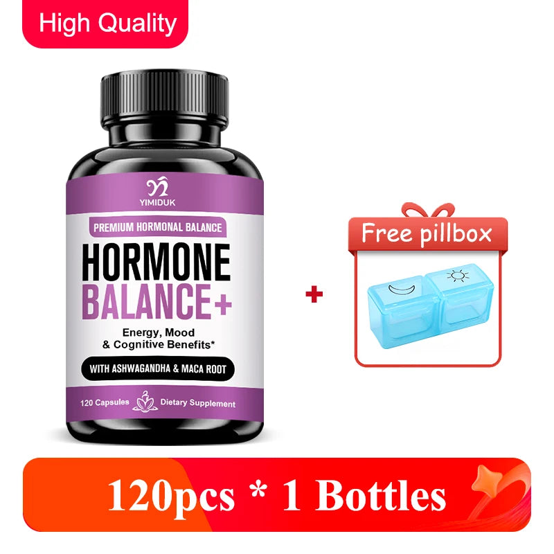 Adaptogen Herb Complex Hormone Balance Supplement, with Vitamin B6, for Reduces PMS, Menopause Symptoms & Metabolism, Vegan