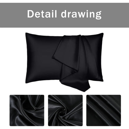 Silk Satin Pillowcase Simple Solid Color Pillow Cover Bedding Household Smooth Multicolor Satin Pillowcase Household 66x51cm