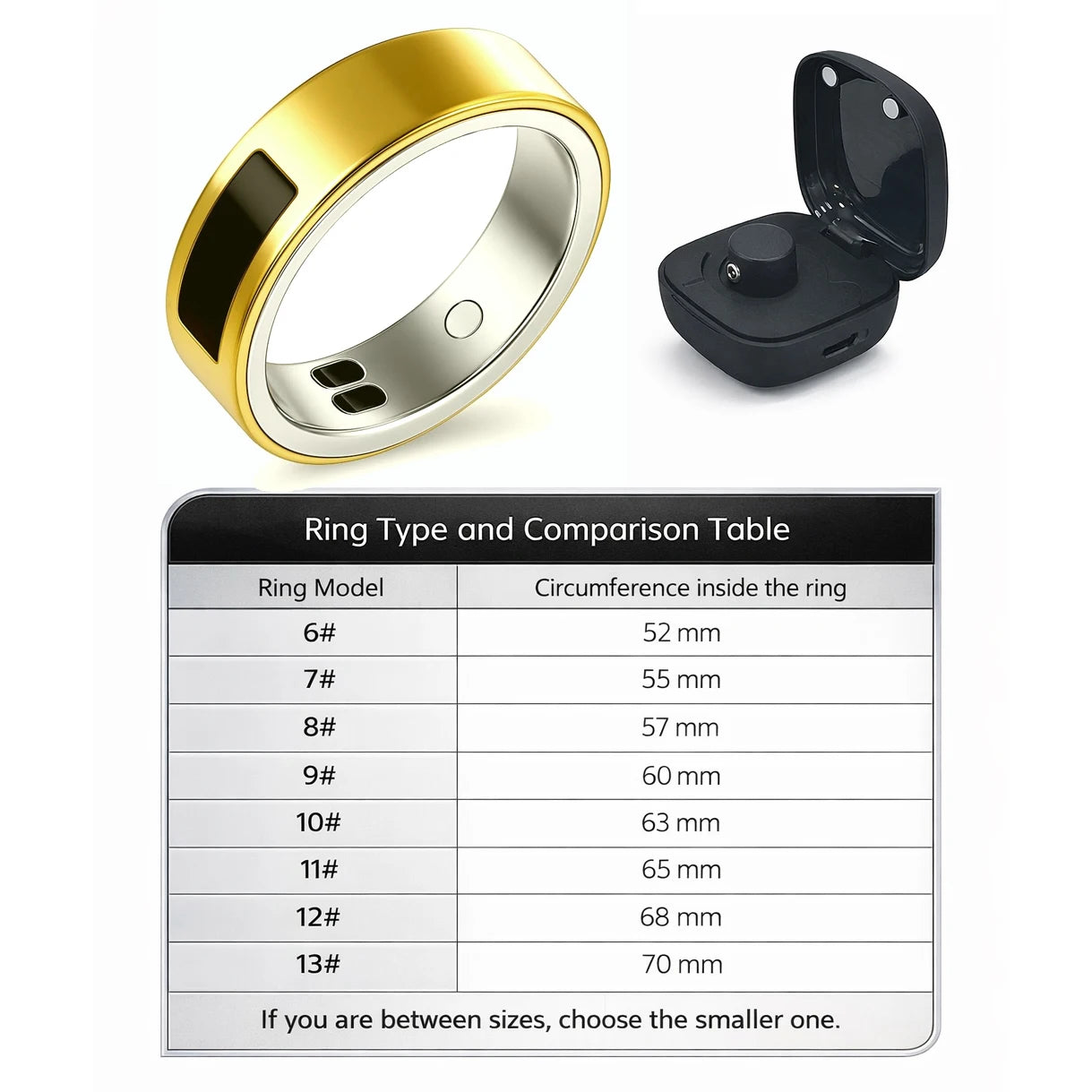 Smart Ring with Vibration Reminder, Call & Message Notification Ring, Silent Alerts, Health Tracking, Stress & Heart Rate