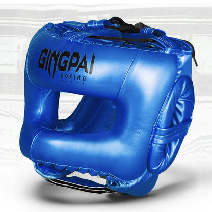 Boxing Headgear for Men Women Muay Thai MMA KickBoxing Safety Head Guard Sparring Closed Type Head gear with Full Face Coverage