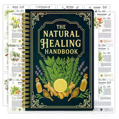 Natural Healing Handbook Spiral Bound Guide With Herbal Remedies And Recipes For Heart Health Blood Sugar Focus Boost