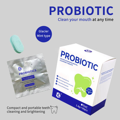 Probiotic tooth cleaning tablets 30/60/90 tablets/box with fresh breath for a long time, clean teeth and portable tooth care.