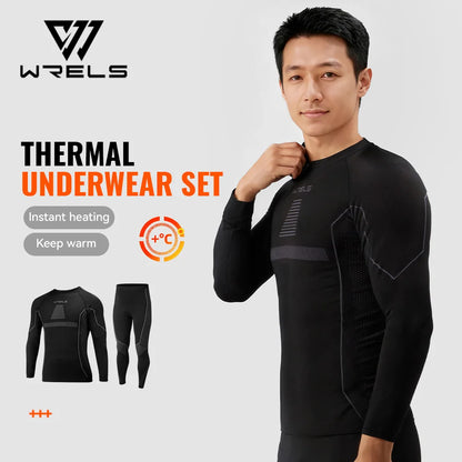 WRELS Men Women Ski Thermal Underwear Sets Sports Quick Dry Warm Soft Tracksuit Fitness Workout Exercise Hiking Travel Underwear