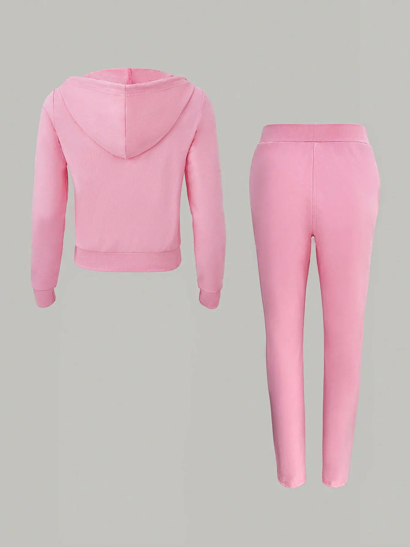 Women's Pink Zipper Hoodie and Sweatpants Set