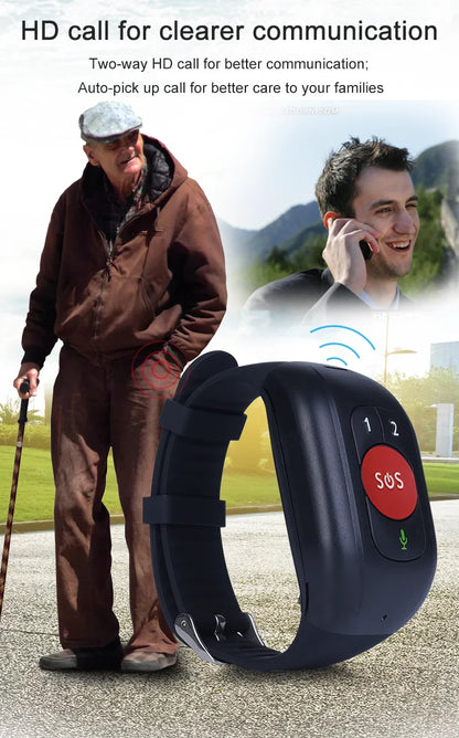 Elderly 4G SOS GPS Watch GPS Tracking Wristband Bracelet Emergency Alarm GPS Tracking Heart Rate Blood Pressure Monitor