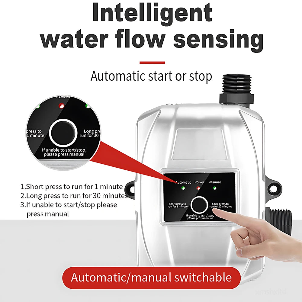 Shower Booster Pump Brushless Water Pump 15m 24V MaxFlow:32L/min Automatic Pressure Controller Household Booster Water Heater