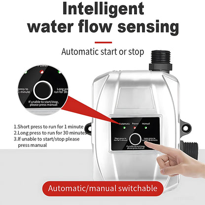 Shower Booster Pump Brushless Water Pump 15m 24V MaxFlow:32L/min Automatic Pressure Controller Household Booster Water Heater
