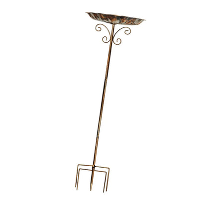 Bird Bath Bowl Garden Birdfeeder Heavy Duty Metal Easy Assembly Decorative