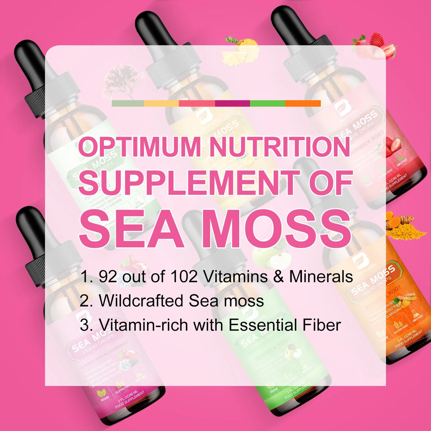 3000MG Seamoss Liquid Drop Organic Black Seed Oil & Burdock Root