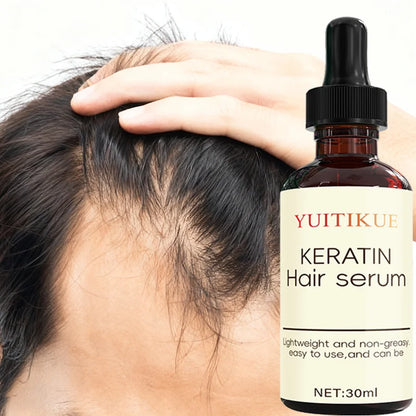 YUITIKUE Keratin Hair Serum 30ml - Smooth Hair Essence Moisturizing Repair Hair Strengthening Hair Root Hair g Care