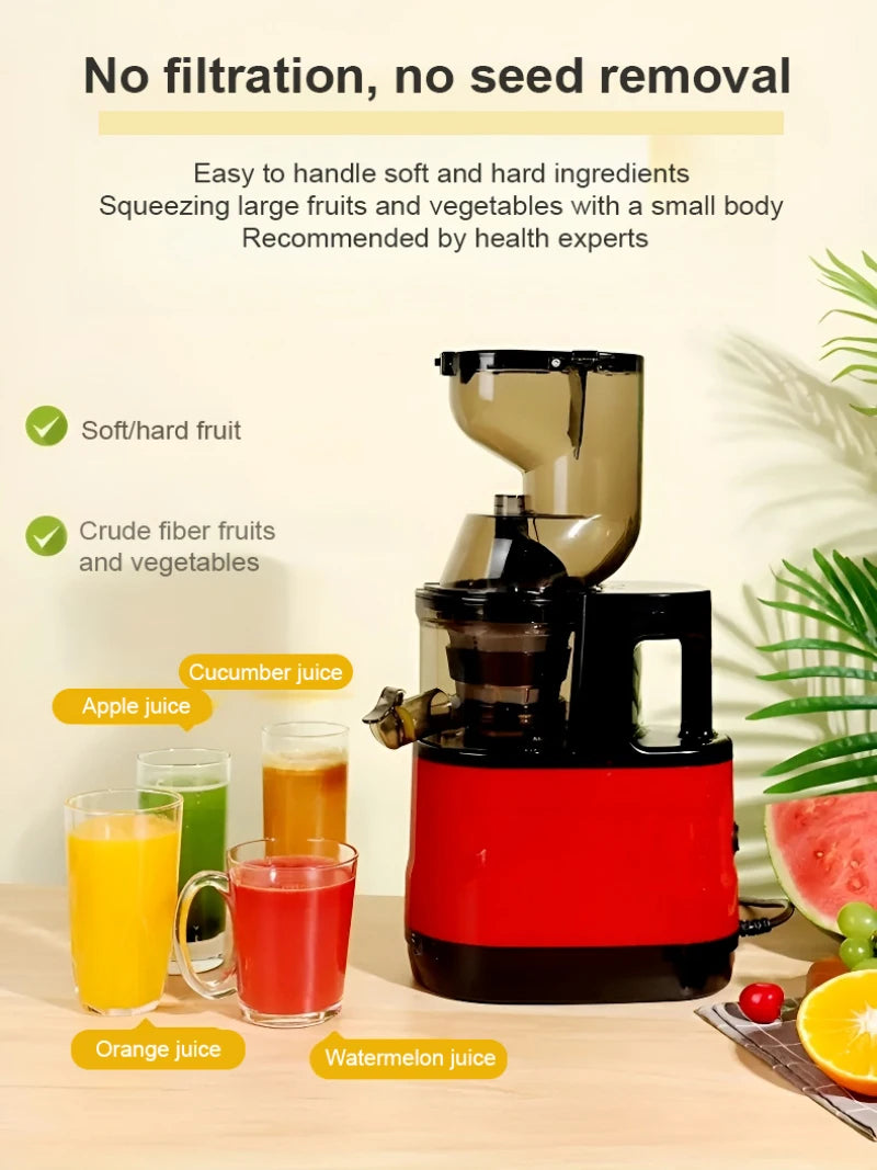【EU Plug】 Household Large-diameter High-power Juicer Multi Functional Juicer with Residue Separation Function