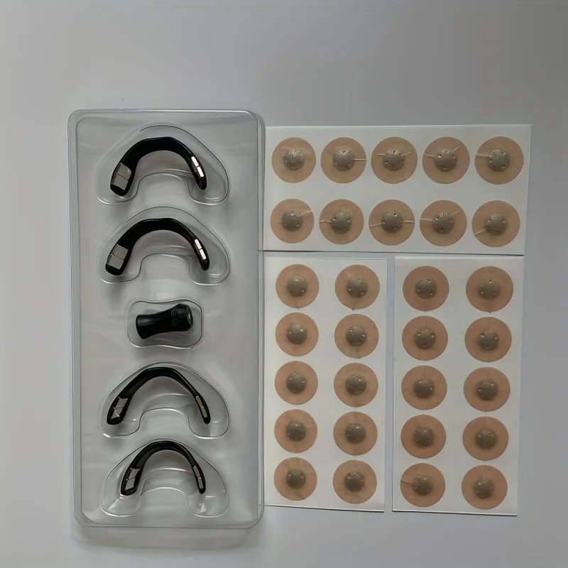 30 Nasal Plug Patches Set with 4 Dilators, Sleep Aid Snoring Relief, Comfortable Non-Powered Breathing Aid, Odorless Sleep & Sno