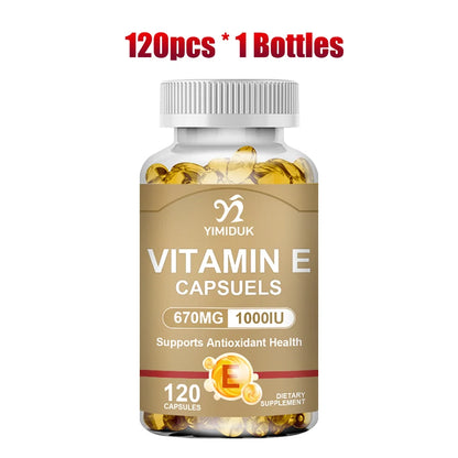 Buy 1 Get 1 Free! Vitamin E 670mg Capsules, Support Skin & Heart Health, Moisturizes from Within, Reduces Scars & Promotes Shine