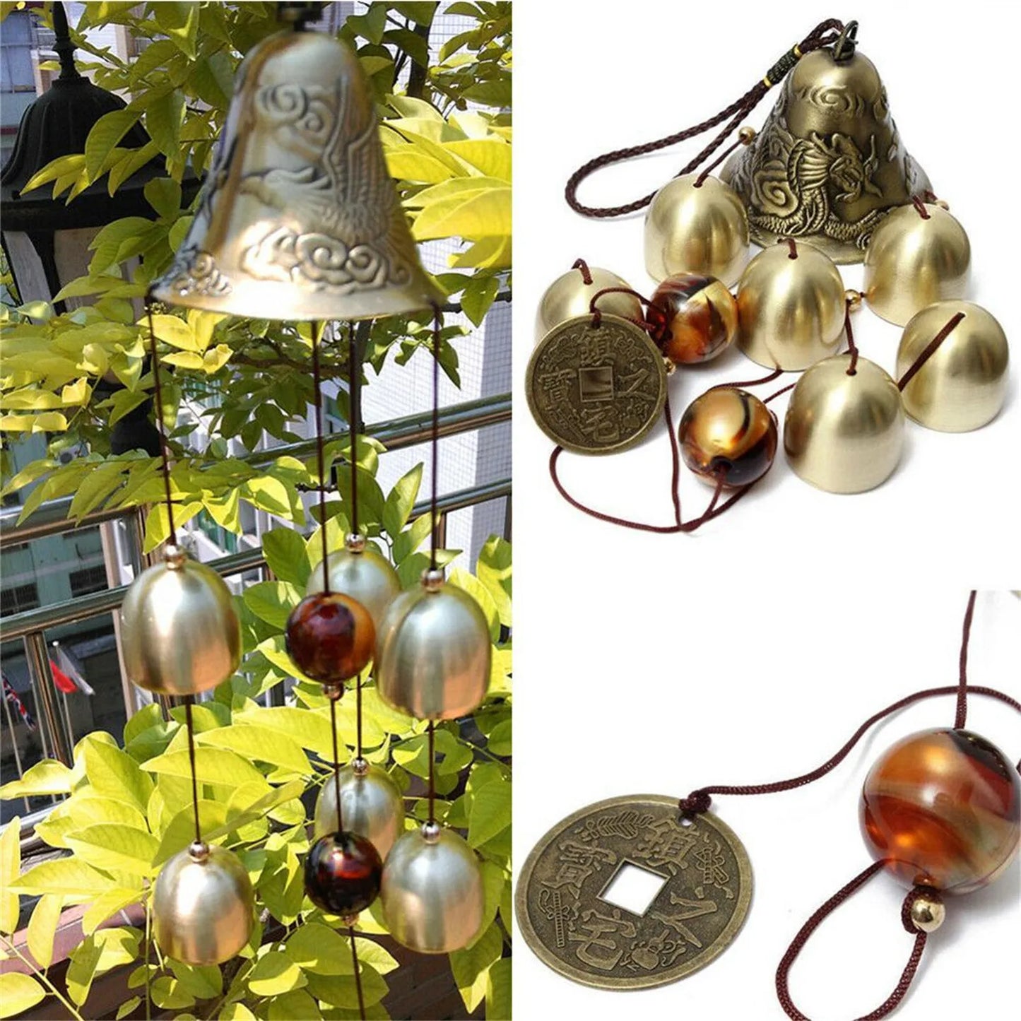 1pc Wind Chime Large Bells Wind Chimes Chapel Home Decor For Garden Outdoor Decoration Decor Gifts Yard Hanging Decor