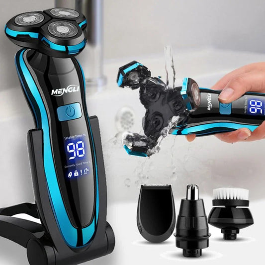 ZOZEN Electric Razor Electric Shaver Body Hair Cutting Shaving Machine for Men Clipper Rotary Beard Trimmer 100% Waterproof