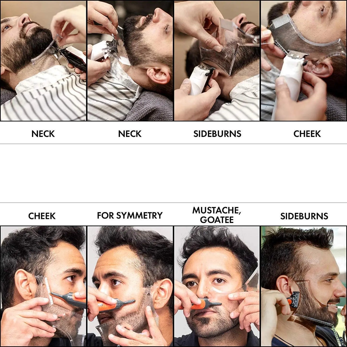 Beard Styling Comb Limpar Barba Régua Dos Homens Cuidados Pente Costeletas Barba Guarnição Contorno Ferramenta