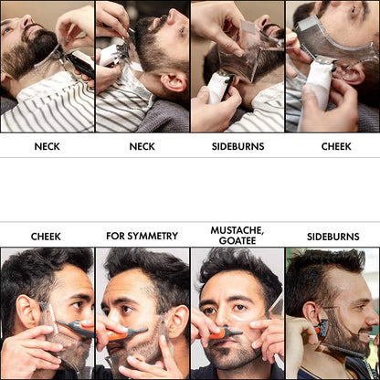 Beard Styling Comb Limpar Barba Régua Dos Homens Cuidados Pente Costeletas Barba Guarnição Contorno Ferramenta