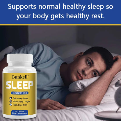Melatonin Dietary Supplement, 6 Mg, Promotes Relaxation and Sleep Health, Improves Mood Health, and Enhances Sleep Quality