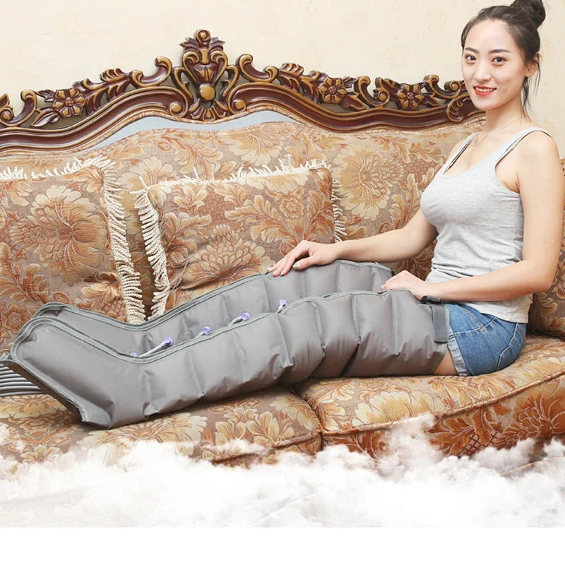 8 Airbag Pressotherapy Air Compression Leg Foot Massager Vibration Infrared Therapy Arm Waist Pneumatic Air Wave Pressure Machin