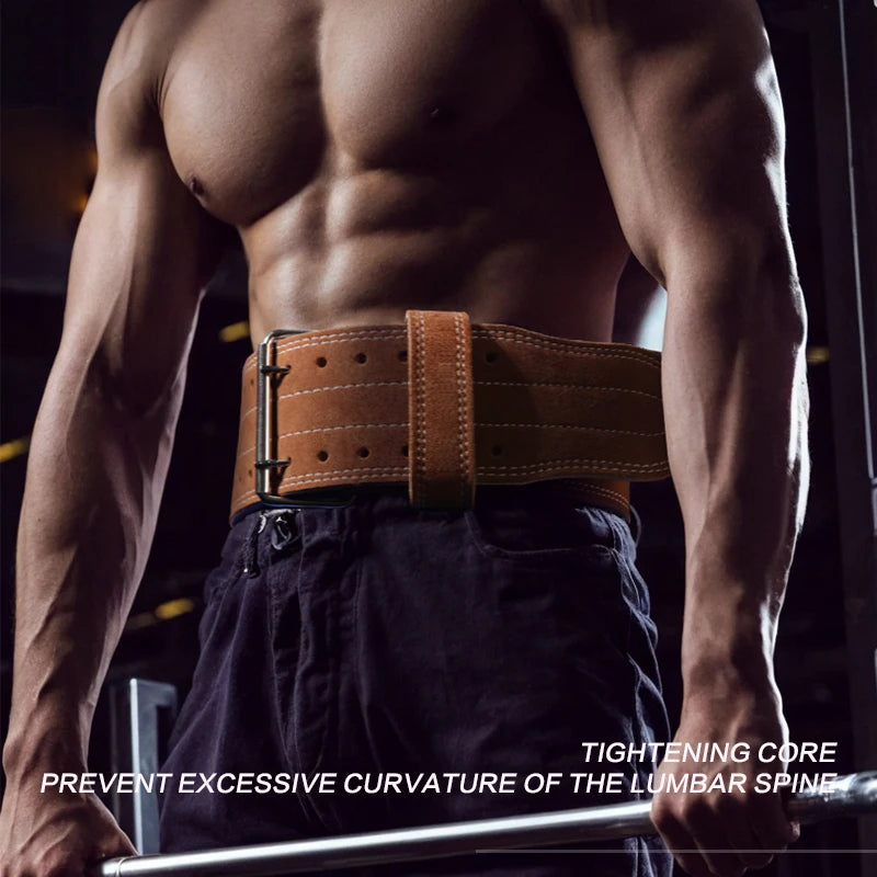 Powerlifting Fitness Belt Squat Deadlift Men's Weightlifting Sports Waist Protection Weight Training Protective Equipment Cowhid