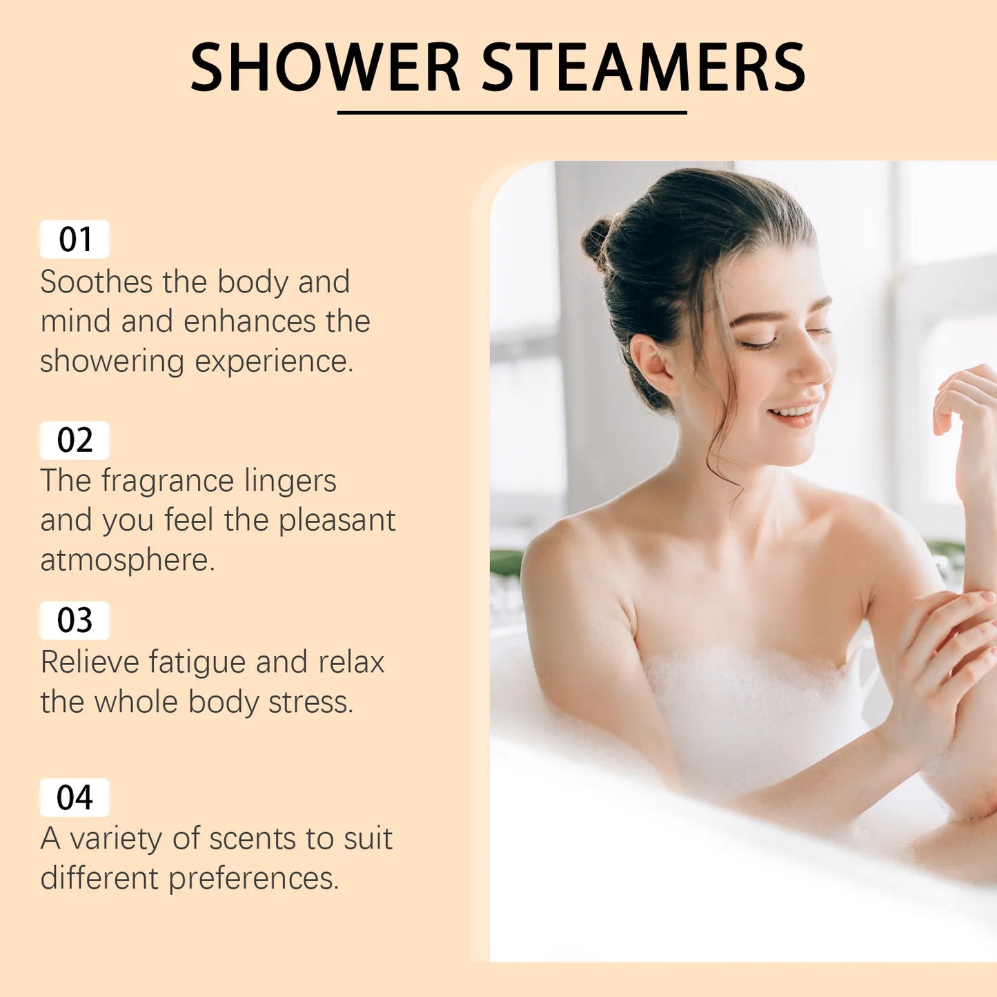 Aromatherapy Shower Tablets Refreshing Soothing Fatigue Stress Relief Assisting Sleep Deep Cleaning Moisturizing Shower Steamer
