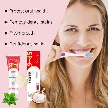OralHoe Probiotic Whitening Toothpaste For Gentle Gum Care Teeth Stain Removal Fresh Sensitive Teeth Relief Daily Oral