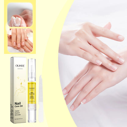 Nail Repair Serum Pen Cuticle Care Treatment for Brittle Nails Growth Strengthener Daily Nail Moisturizer Portable Kit with File