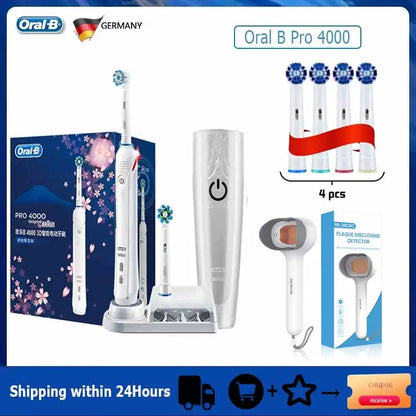 Oral B Electric Sonic Toothbrushes 3D Rotation Teeth Daily Whitening Gum Care Smart Pressure Sensor Rechargeable Waterproof