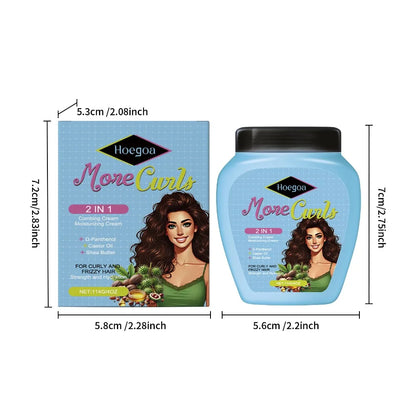 Leave-In Conditioner for Curl and Dry Hair Non-stick Hydrates Moisturize Shiny Nourishing Smoothing Anti-Frizz Care Cream 1/2pcs