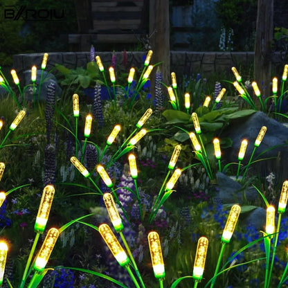 Warm Light Solar Garden Lights Energy Saving Auto-On System Solar Reed Lights Intelligent Control Waterproof Design