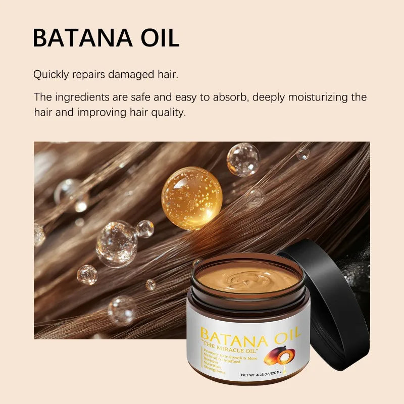 New Batana Hair Mask Nourish Smooth Repair Dry Hair Treat Damaged Split Ends for Colored Heat Styled Hair Care